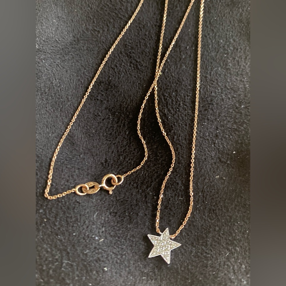 Dana Rebecca Designs Rose Gold Necklace Diamond Star - Picture 4 of 7